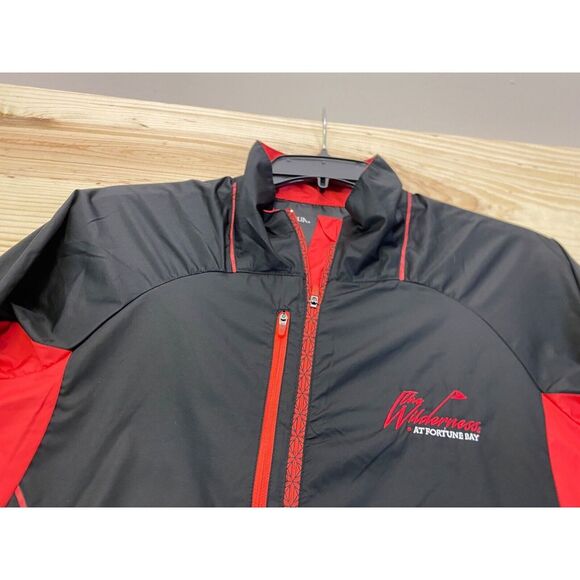 Antigua Jacket Womens Large Black Zip Windbreaker Golf Wilderness Fortune Bay - Picture 4 of 15